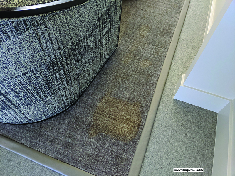 viscose blend rug stain damage