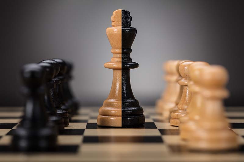 Black And Brown Colored King And Pawns On Chess Board