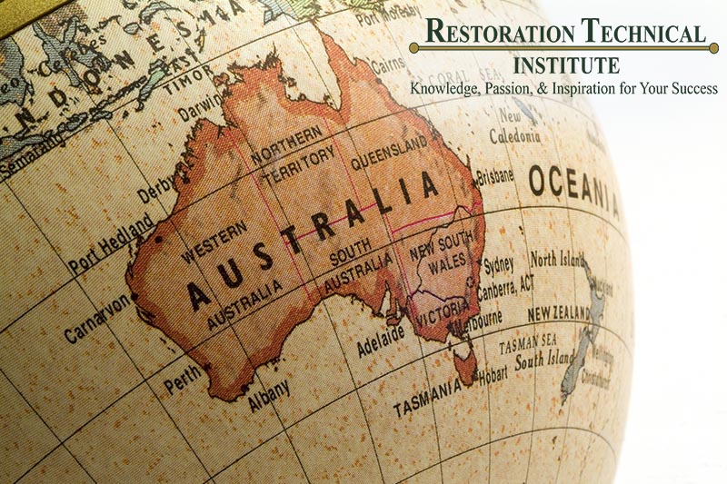 Mini Globe showing Australia.