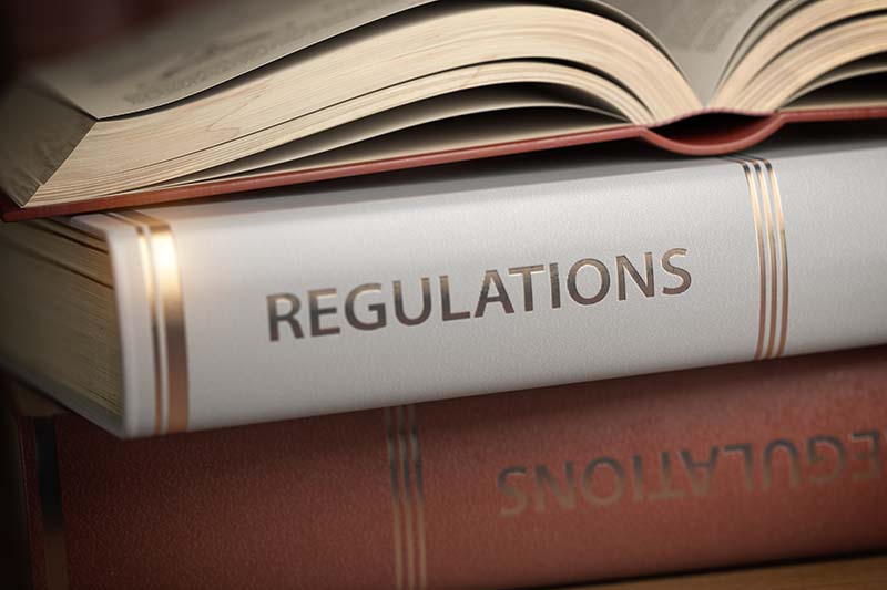 Regulations book. Law, rules and regulations concept. 3d illustration
