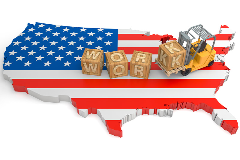 USA with Work blocks