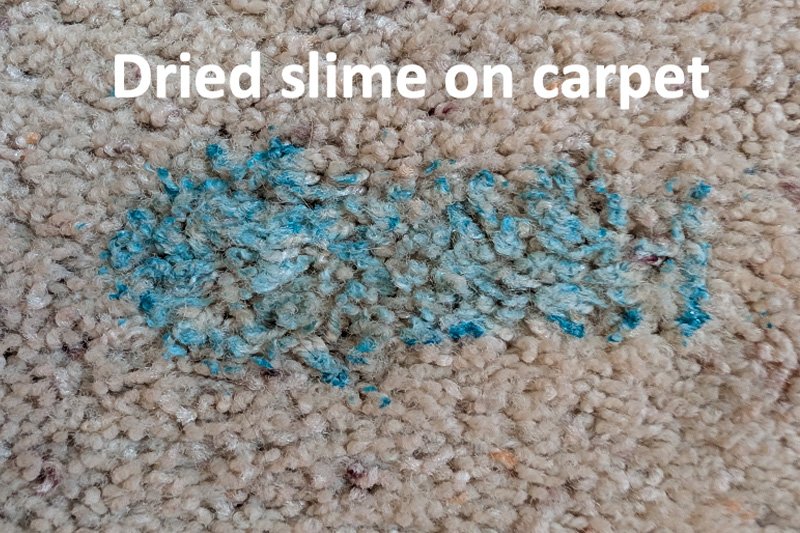 dried slime on carpet