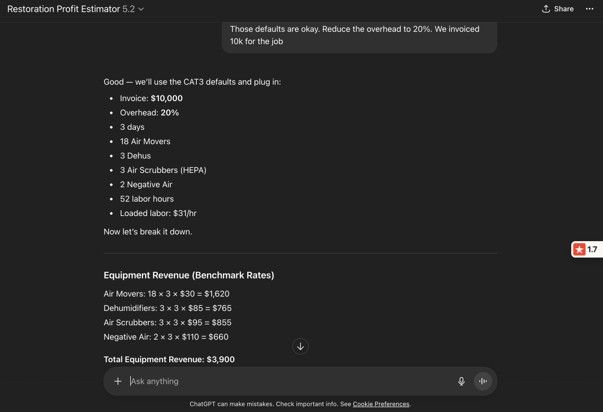 Restoration Profit Estimator