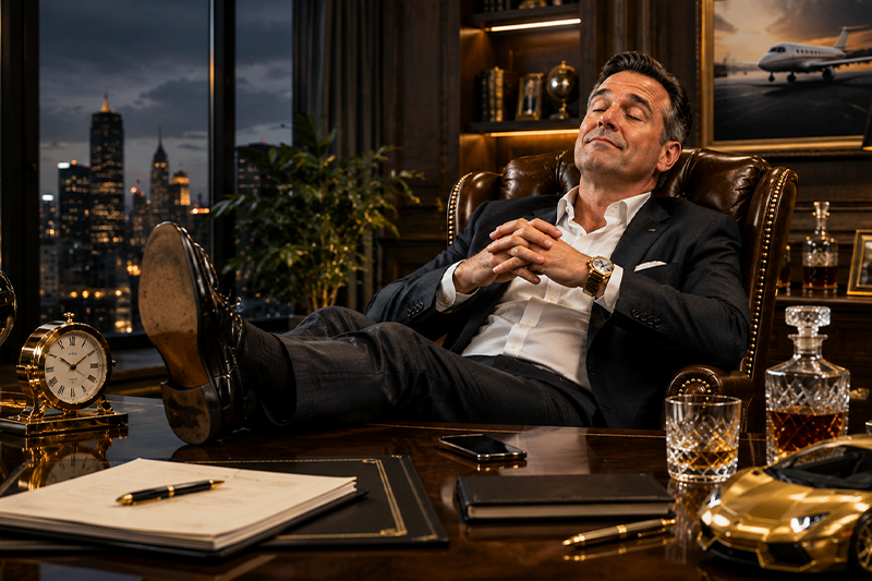 business owner relaxing