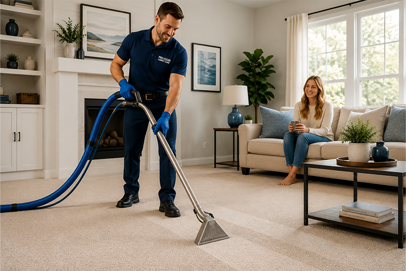 vacuuming the floor
