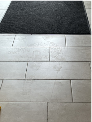 Porcelain and grout