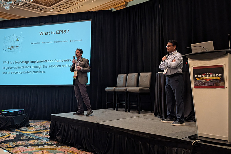 Dr. Gavin Macgregor-Skinner, Senior Director of ISSA, and RJ Patel, founder of PCT Clean and PCT Janitorial in Atlanta