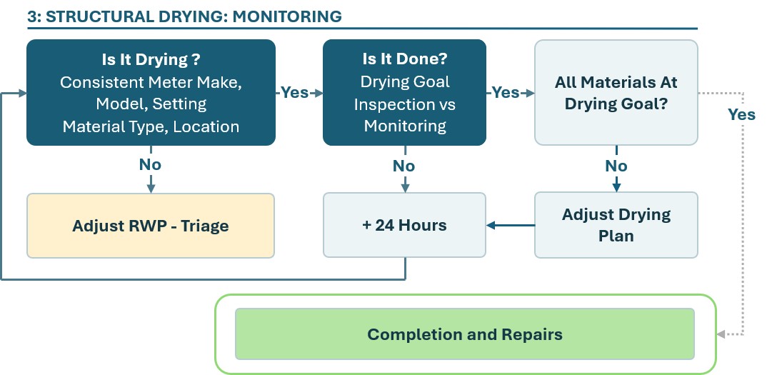 Structural drying monitoring