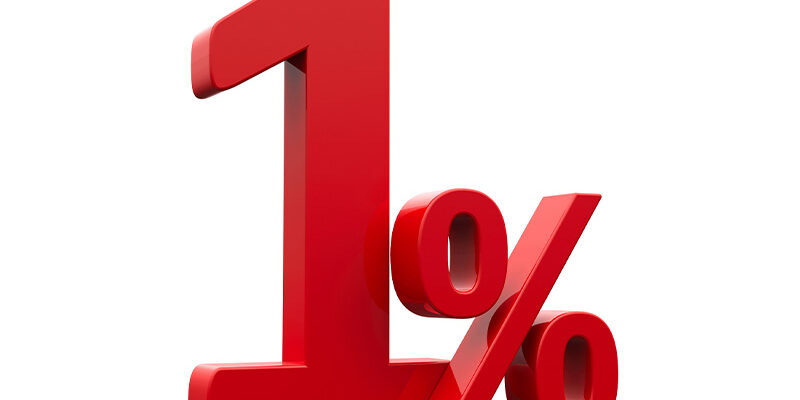 1%