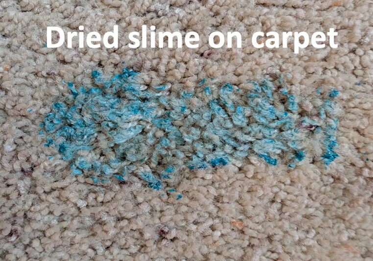 dried slime on carpet