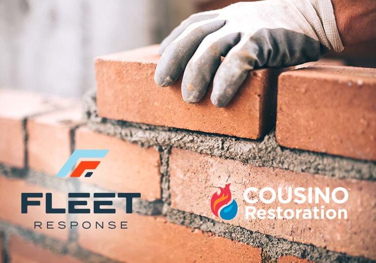 Close up of industrial bricklayer installing bricks on construction site