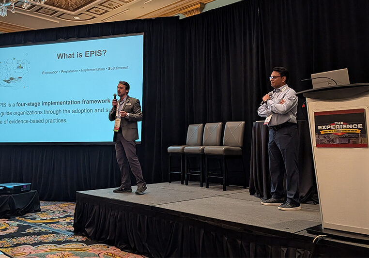 Dr. Gavin Macgregor-Skinner, Senior Director of ISSA, and RJ Patel, founder of PCT Clean and PCT Janitorial in Atlanta