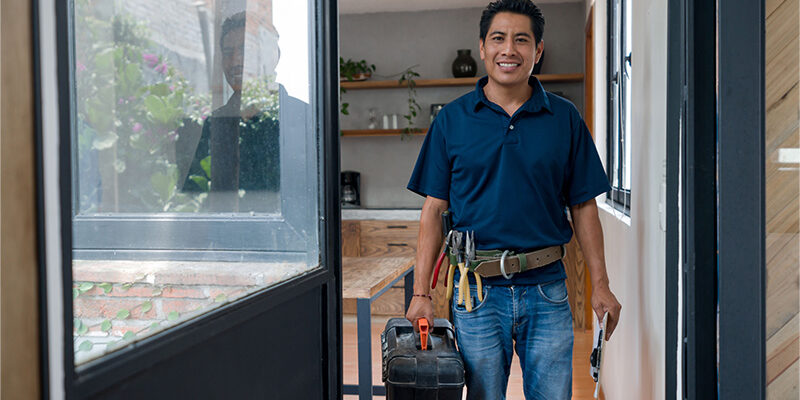 Hispanic restoration worker