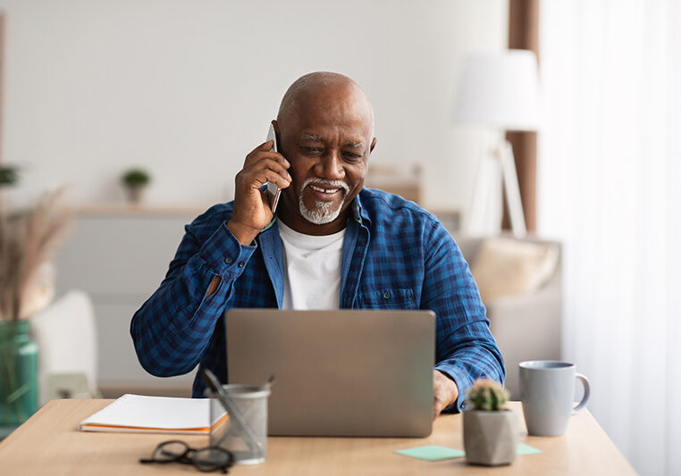 man on phone