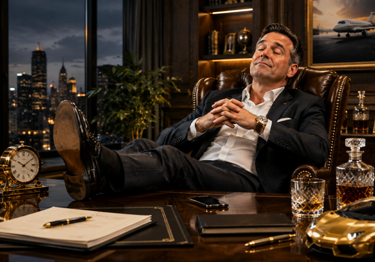business owner relaxing