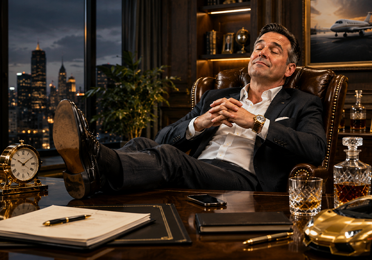 business owner relaxing