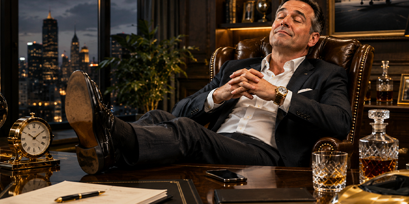 business owner relaxing