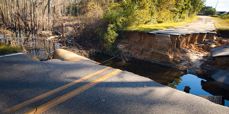 flooded road