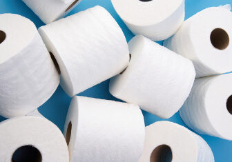 Rolls of toilet tissue