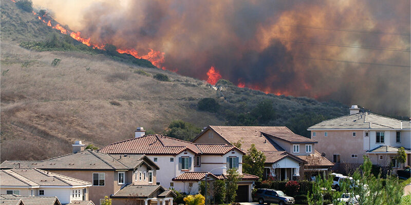 brush fire new houses