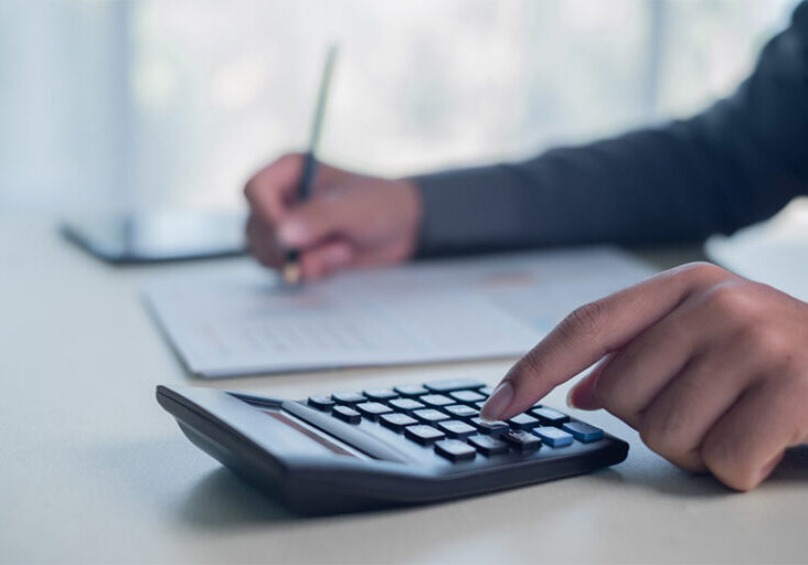 calculator and pen