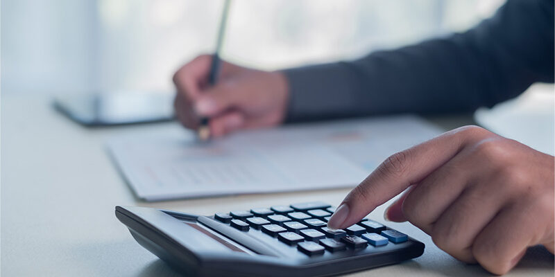 calculator and pen