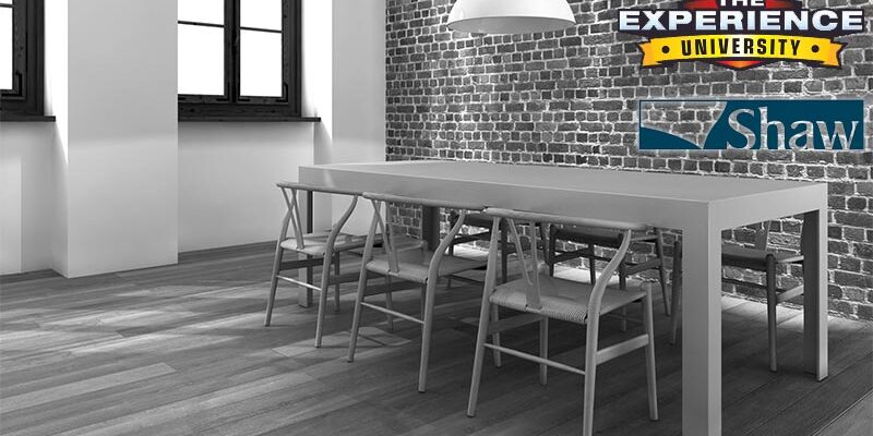 Modern dining corner with rough brick wall, table and chairs (3D render)