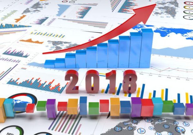 Graphs and charts 2018 trends 3d image