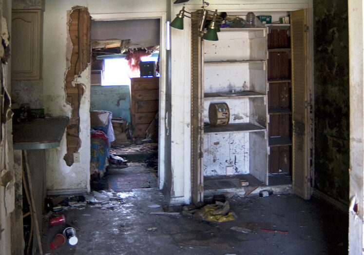 New Orleans - St. Gabriel's Parish - interior of home destroyed by Katrina