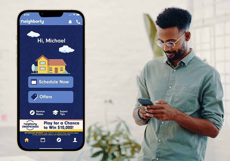 Shot of a young businessman using a smartphone in a modern office