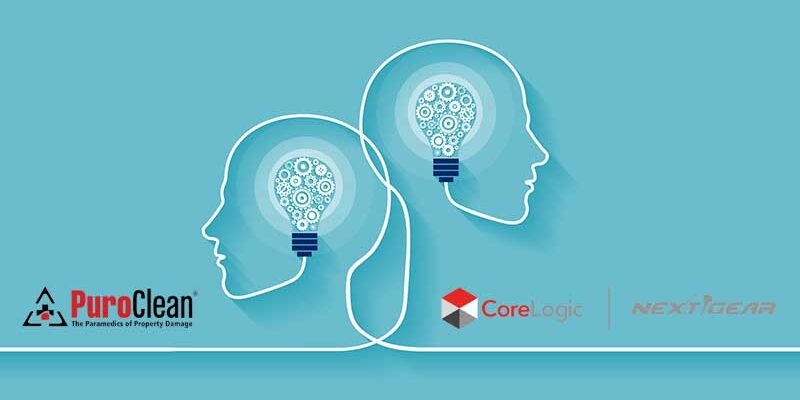 Vector of two human heads made of gears with light bulb shape inside. Innovation technology and new idea generation concept