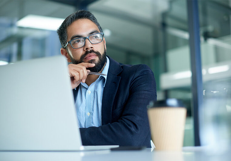pensive office worker