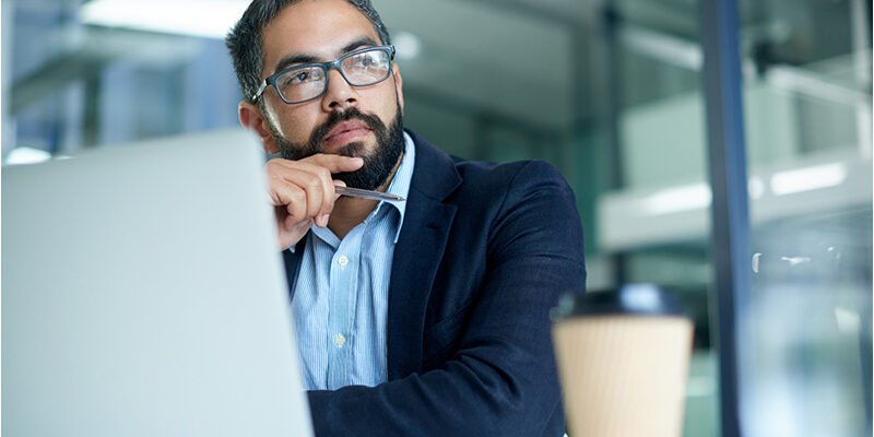 pensive office worker