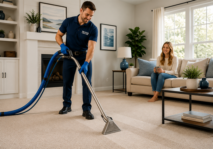 vacuuming the floor