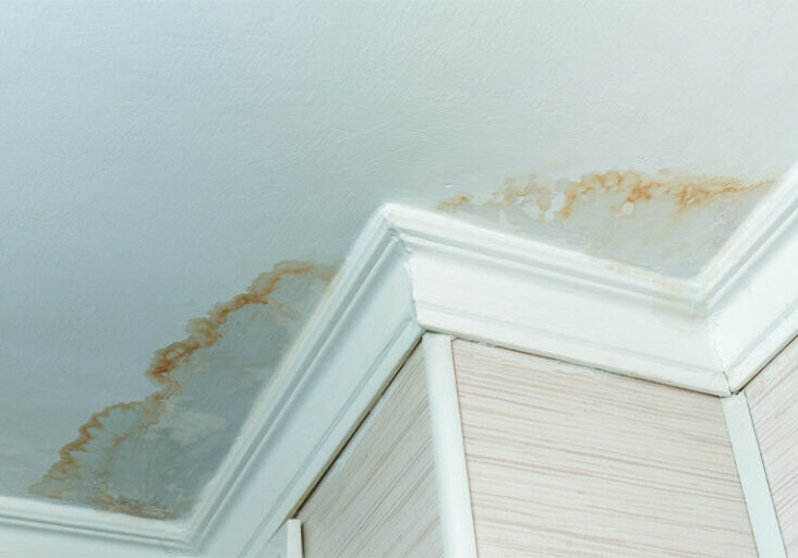 water-damaged ceiling